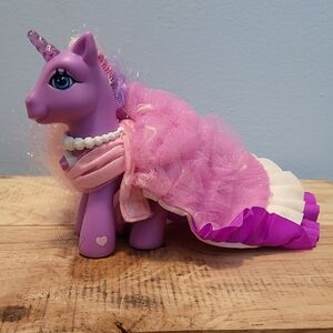 Hasbro Purple Unicorn Pony with Pink Tulle Dress and Pearl Necklace